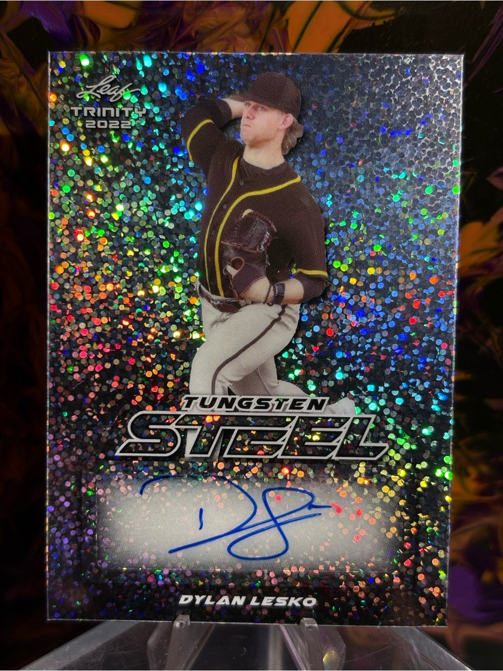 Leaf Trinity 2022 Dylan Lesko Tungsten Steel Autograph Card - 3/10 Padres